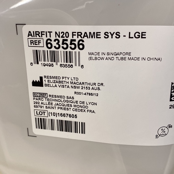 RESMED Air Fit N20 New & Unopened Adult frame system large - Picture 3 of 3
